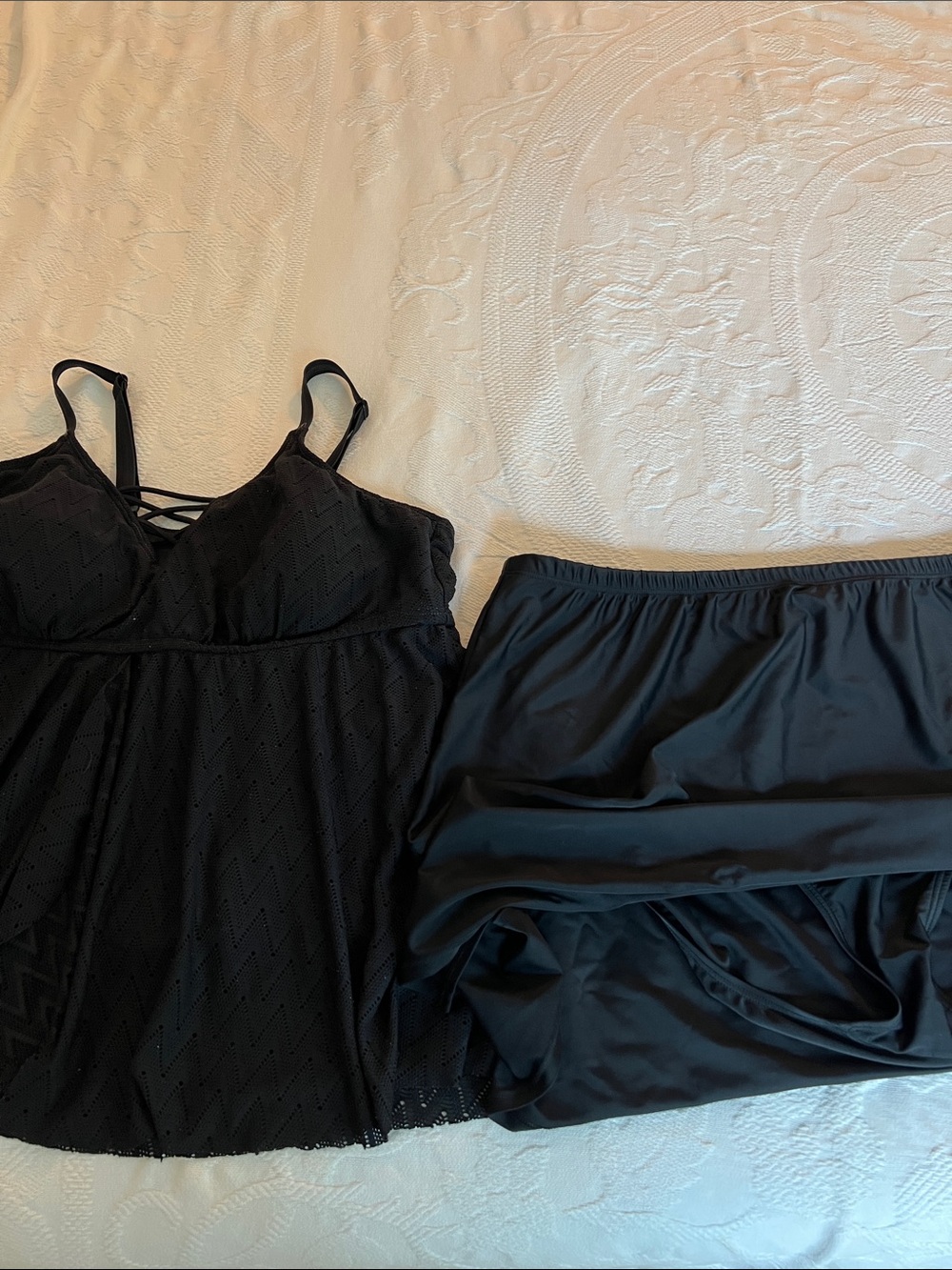 Black Women's plus 2 piece Tankini sold as set